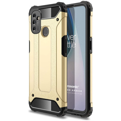 Microsonic OnePlus Nord N100 Kılıf Rugged Armor Gold