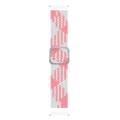 Microsonic OnePlus Watch Kordon Braided Loop Band Pembe Beyaz