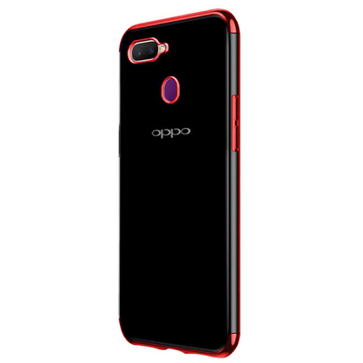 Microsonic Oppo A12 Kılıf Skyfall Transparent Clear Kırmızı