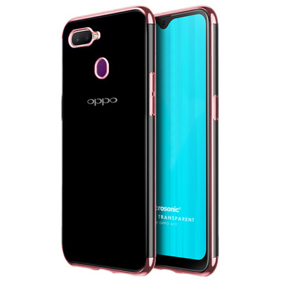 Microsonic Oppo A12 Kılıf Skyfall Transparent Clear Rose Gold