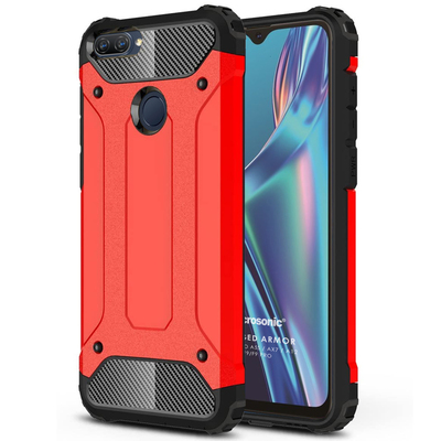 Microsonic Oppo A12 Kılıf Rugged Armor Kırmızı