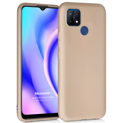 Microsonic Oppo A15 Kılıf Matte Silicone Gold