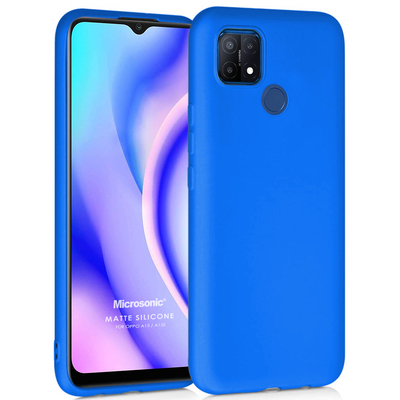 Microsonic Oppo A15 Kılıf Matte Silicone Mavi