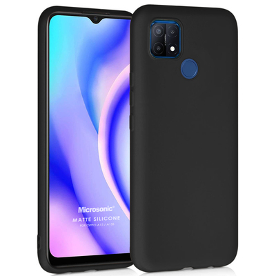 Microsonic Oppo A15 Kılıf Matte Silicone Siyah