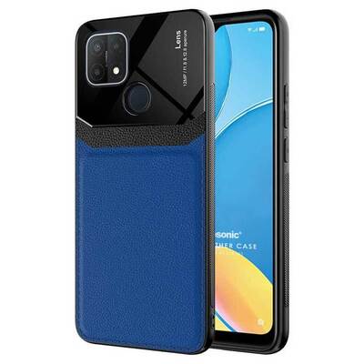 Microsonic Oppo A15 Kılıf Uniq Leather Lacivert