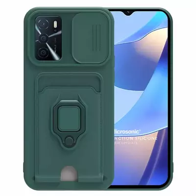 Microsonic Oppo A16 Kılıf Multifunction Silicone Yeşil