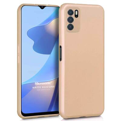 Microsonic Oppo A16 Kılıf Matte Silicone Gold