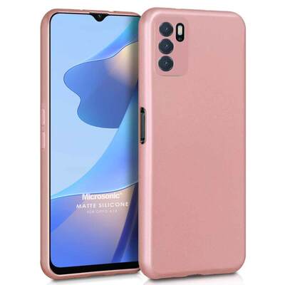 Microsonic Oppo A16 Kılıf Matte Silicone Rose Gold