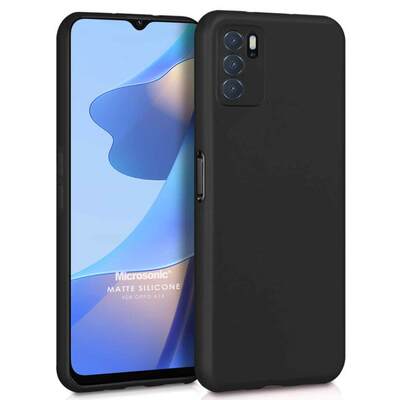 Microsonic Oppo A16 Kılıf Matte Silicone Siyah