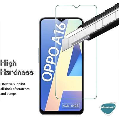 Microsonic Oppo A16 Tempered Glass Cam Ekran Koruyucu