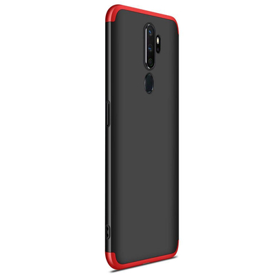 Microsonic Oppo A5 2020 Kılıf Double Dip 360 Protective AYS Siyah - Kırmızı