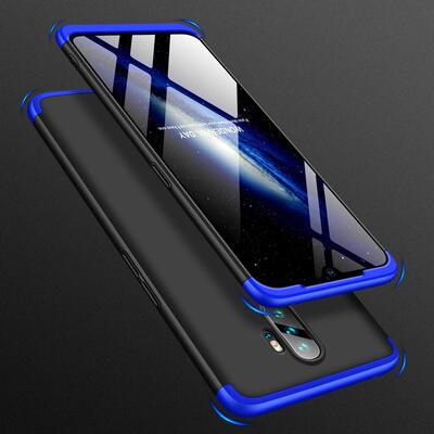 Microsonic Oppo A5 2020 Kılıf Double Dip 360 Protective AYS Siyah - Mavi