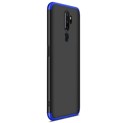 Microsonic Oppo A5 2020 Kılıf Double Dip 360 Protective AYS Siyah - Mavi