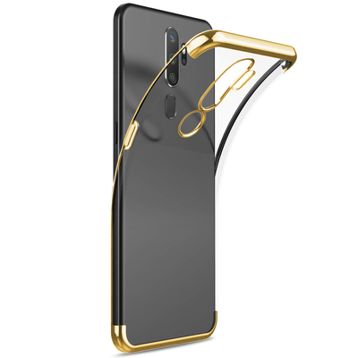 Microsonic Oppo A5 2020 Kılıf Skyfall Transparent Clear Gold