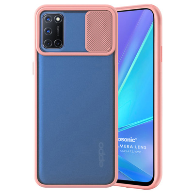 Microsonic Oppo A52 Kılıf Slide Camera Lens Protection Rose Gold