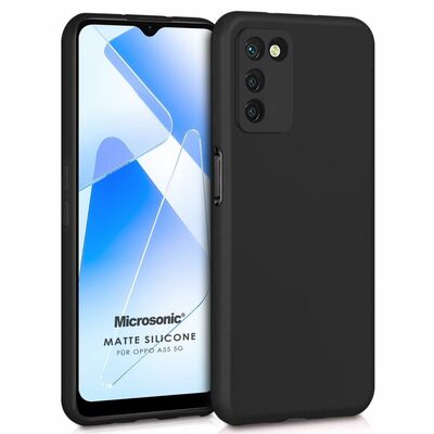 Microsonic Oppo A55 5G Kılıf Matte Silicone Siyah