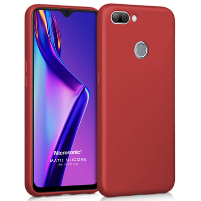 Microsonic Oppo A5S Kılıf Matte Silicone Kırmızı