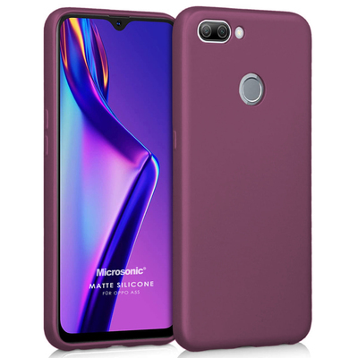 Microsonic Oppo A5S Kılıf Matte Silicone Mor