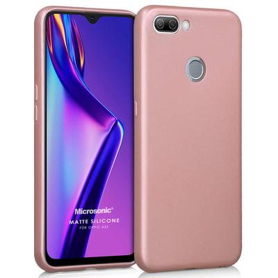 Microsonic Oppo A5S Kılıf Matte Silicone Rose Gold