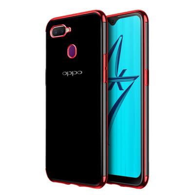 Microsonic Oppo A5S Kılıf Skyfall Transparent Clear Kırmızı