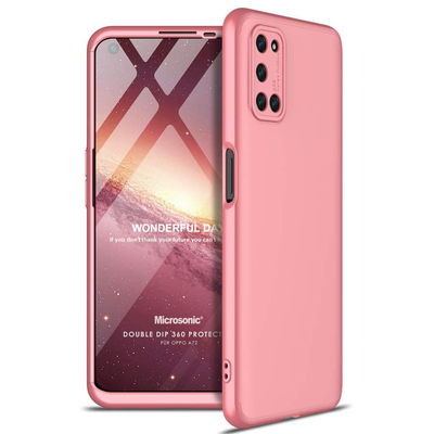 Microsonic Oppo A72 Kılıf Double Dip 360 Protective AYS Rose Gold