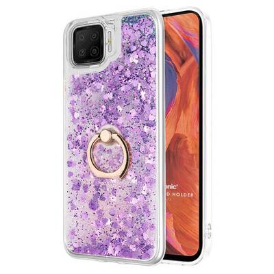 Microsonic Oppo A73 Kılıf Glitter Liquid Holder Mor