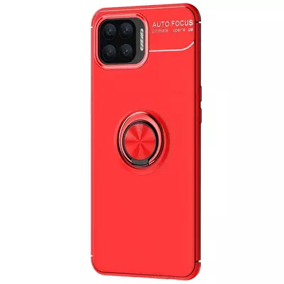 Microsonic Oppo A73 Kılıf Kickstand Ring Holder Kırmızı