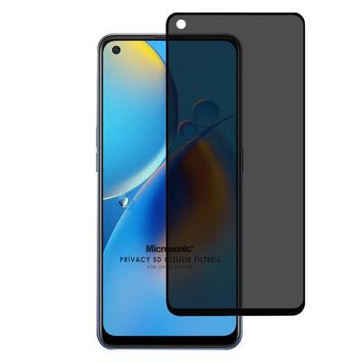 Microsonic Oppo A74 4G Invisible Privacy Kavisli Ekran Koruyucu Siyah