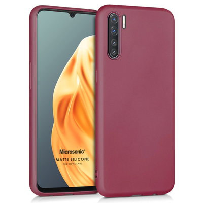 Microsonic Oppo A91 Kılıf Matte Silicone Mor