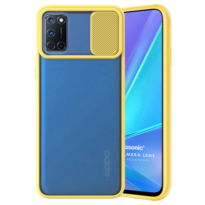 Microsonic Oppo A92 Kılıf Slide Camera Lens Protection Sarı