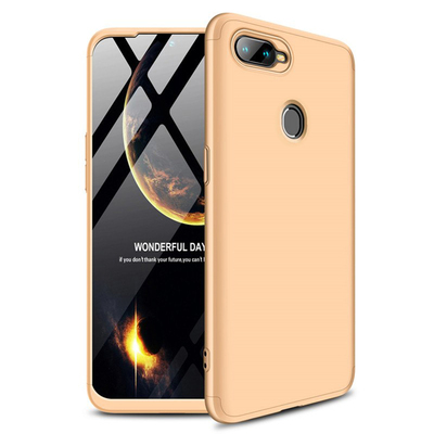 Microsonic Oppo AX7 Kılıf Double Dip 360 Protective AYS Gold