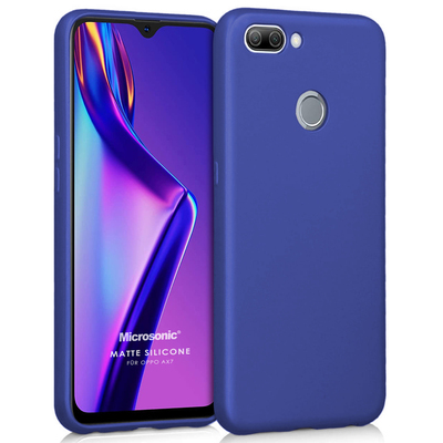 Microsonic Oppo AX7 Kılıf Matte Silicone Lacivert