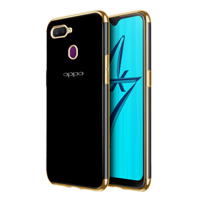 Microsonic Oppo AX7 Kılıf Skyfall Transparent Clear Gold
