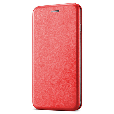 Microsonic Oppo F9 / F9 Pro Kılıf Slim Leather Design Flip Cover Kırmızı