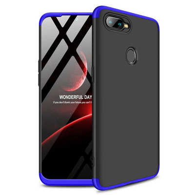 Microsonic Oppo F9 Pro Kılıf Double Dip 360 Protective AYS Siyah - Mavi