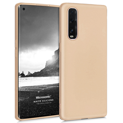 Microsonic Oppo Find X2 Kılıf Matte Silicone Gold