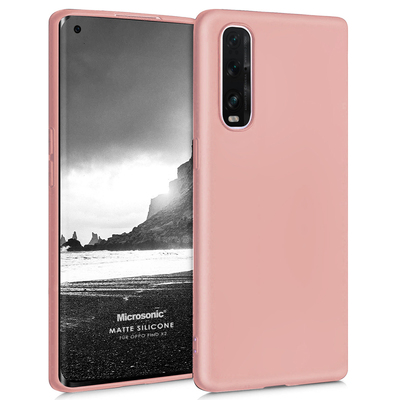 Microsonic Oppo Find X2 Kılıf Matte Silicone Rose Gold