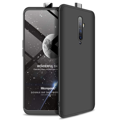 Microsonic Oppo Reno 2Z Kılıf Double Dip 360 Protective AYS Siyah