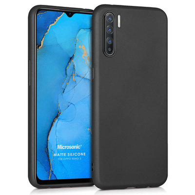 Microsonic Oppo Reno 3 Kılıf Matte Silicone Siyah