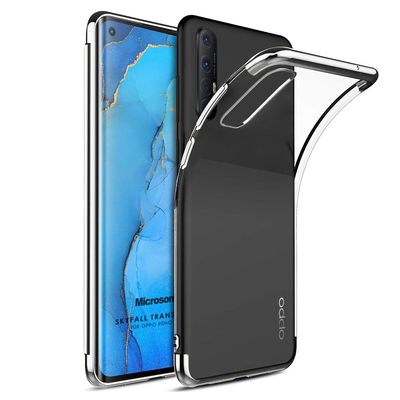 Microsonic Oppo Reno 3 Pro Kılıf Skyfall Transparent Clear Gümüş