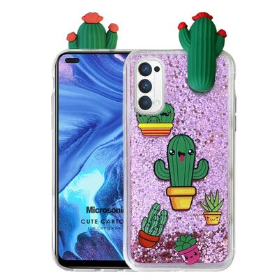 Microsonic Oppo Reno 4 Kılıf Cute Cartoon Kaktüs