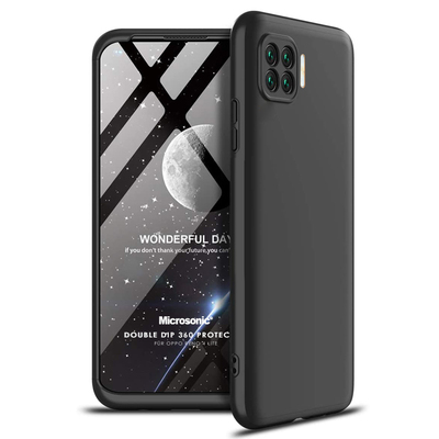 Microsonic Oppo Reno 4 Lite Kılıf Double Dip 360 Protective AYS Siyah