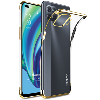 Microsonic Oppo Reno 4 Lite Kılıf Skyfall Transparent Clear Gold