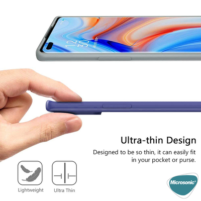 Microsonic Oppo Reno 4 Kılıf Matte Silicone Mavi