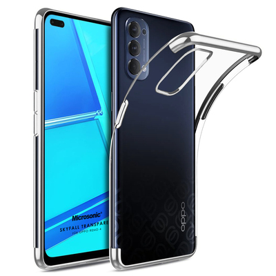 Microsonic Oppo Reno 4 Kılıf Skyfall Transparent Clear Gümüş