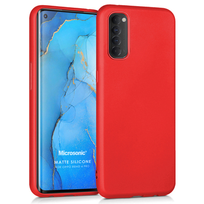 Microsonic Oppo Reno 4 Pro Kılıf Matte Silicone Kırmızı