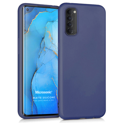 Microsonic Oppo Reno 4 Pro Kılıf Matte Silicone Lacivert