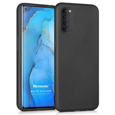 Microsonic Oppo Reno 4 Pro Kılıf Matte Silicone Siyah