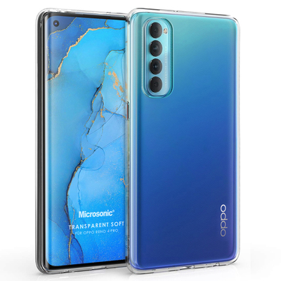 Microsonic Oppo Reno 4 Pro Kılıf Transparent Soft Beyaz