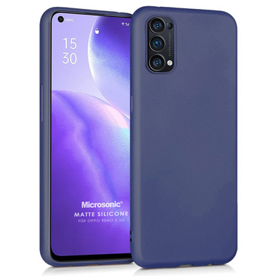 Microsonic Oppo Reno 5 5G Kılıf Matte Silicone Lacivert